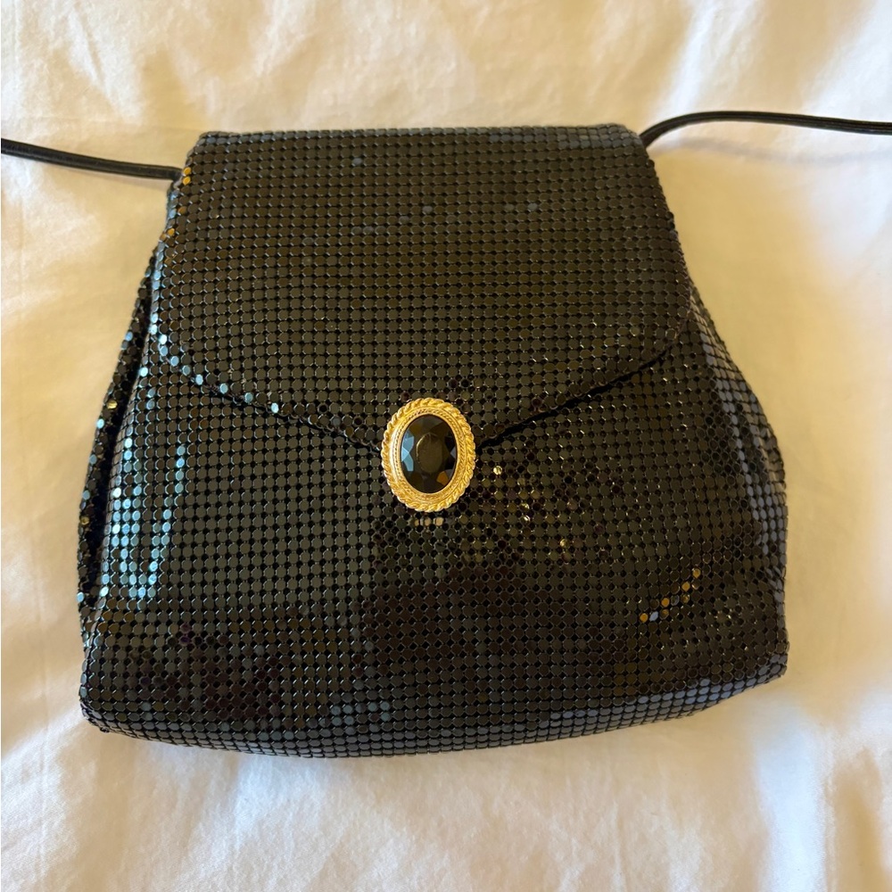 Whiting & Davis Black Evening Clutch Bag